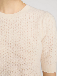 The Gathered Honeycomb Sweater - Cream