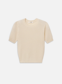 The Gathered Honeycomb Sweater - Cream