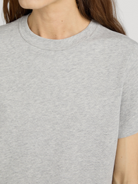 The Heather Boxy Tee - Heather Grey
