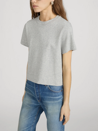 The Heather Boxy Tee - Heather Grey