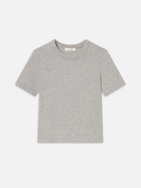 The Heather Boxy Tee - Heather Grey