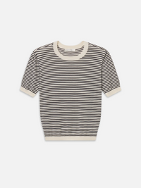 The Striped Gathered Sweater - Cream Multi