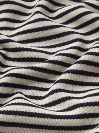 The Striped Gathered Sweater - Cream Multi