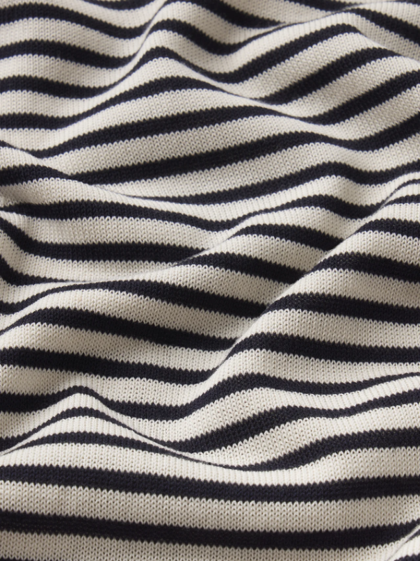 The Striped Gathered Sweater - Cream Multi