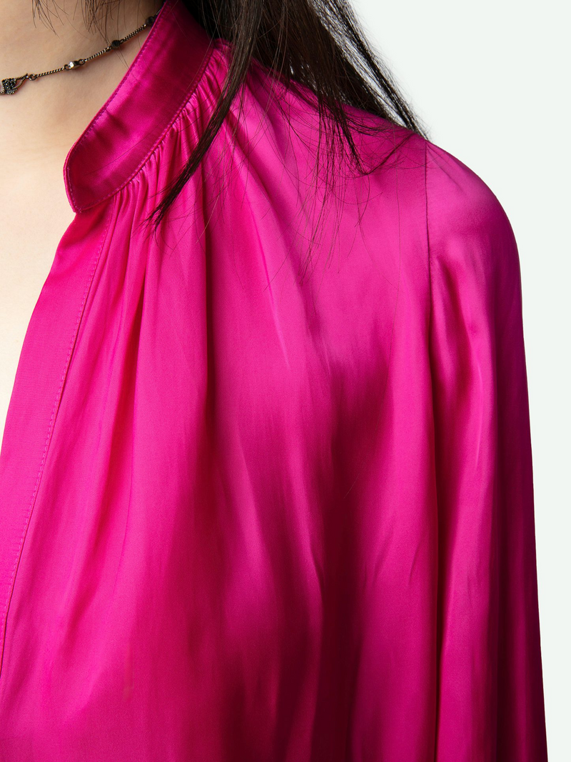 Tink Satin Blouse - Clematis