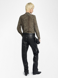 Tulba Satin Shirt - Leaves