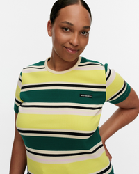 Spurtti Helvi T-Shirt - Dark Green Yellow Black
