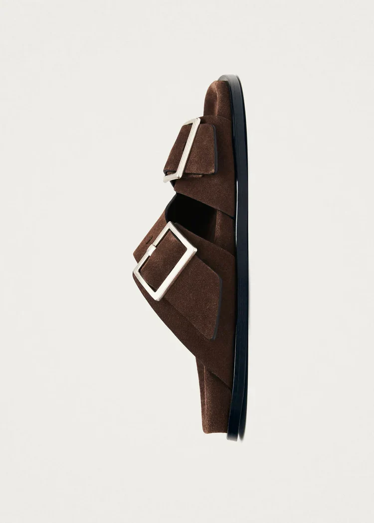 Alba Leather Sandals - Suede Brown