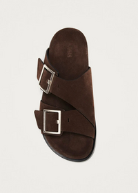 Alba Leather Sandals - Suede Brown