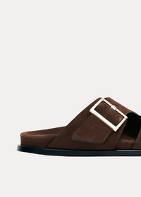 Alba Leather Sandals - Suede Brown