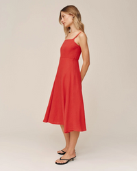 Apron Midi Dress - Scarlet Sand