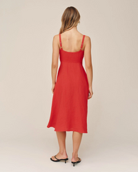 Apron Midi Dress - Scarlet Sand