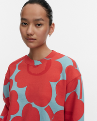 Leiot Unikko Kioski Sweatshirt - Light Blue/Red