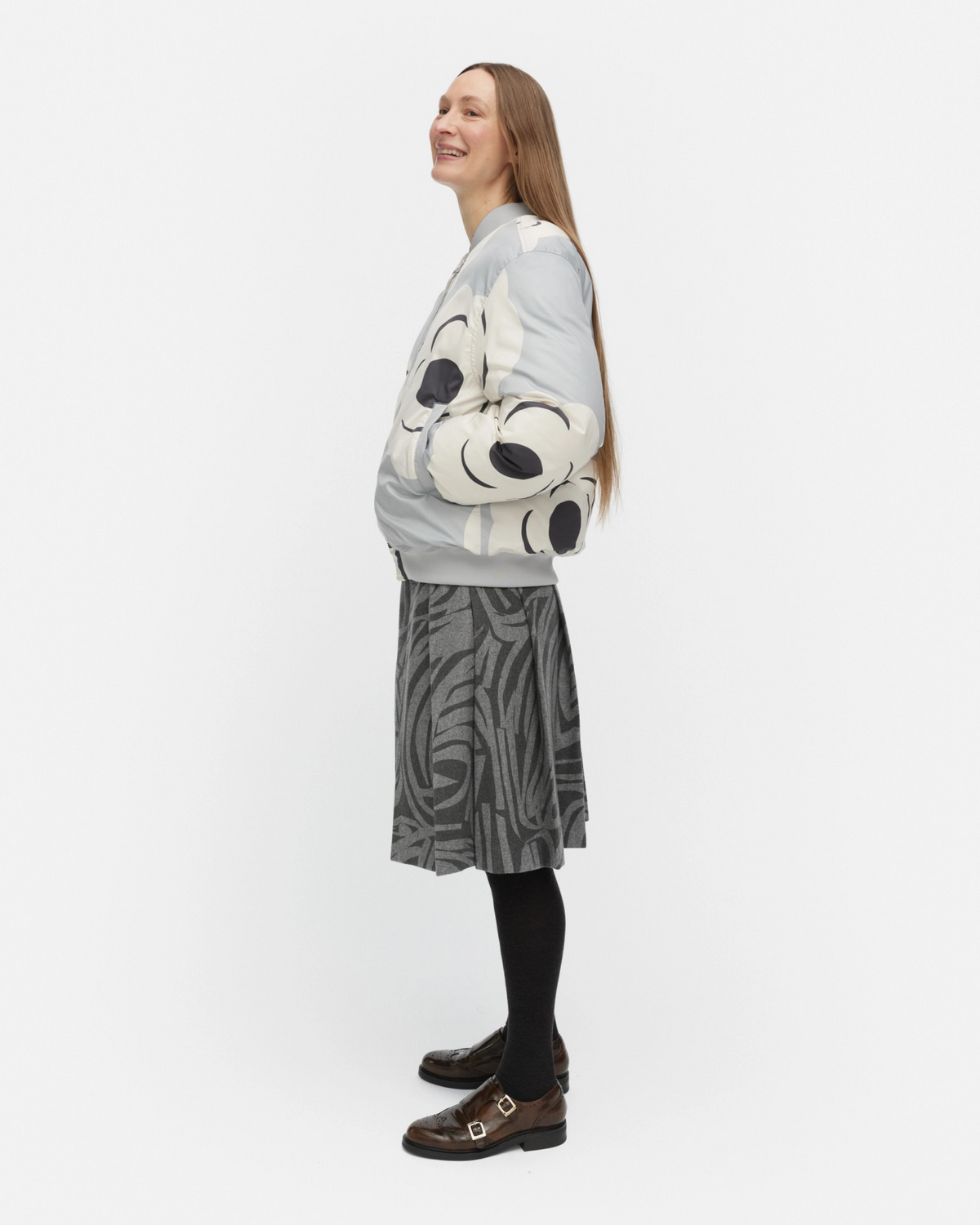 Blossa Tumma Padded Coat - Grey/Off White/Dark Grey