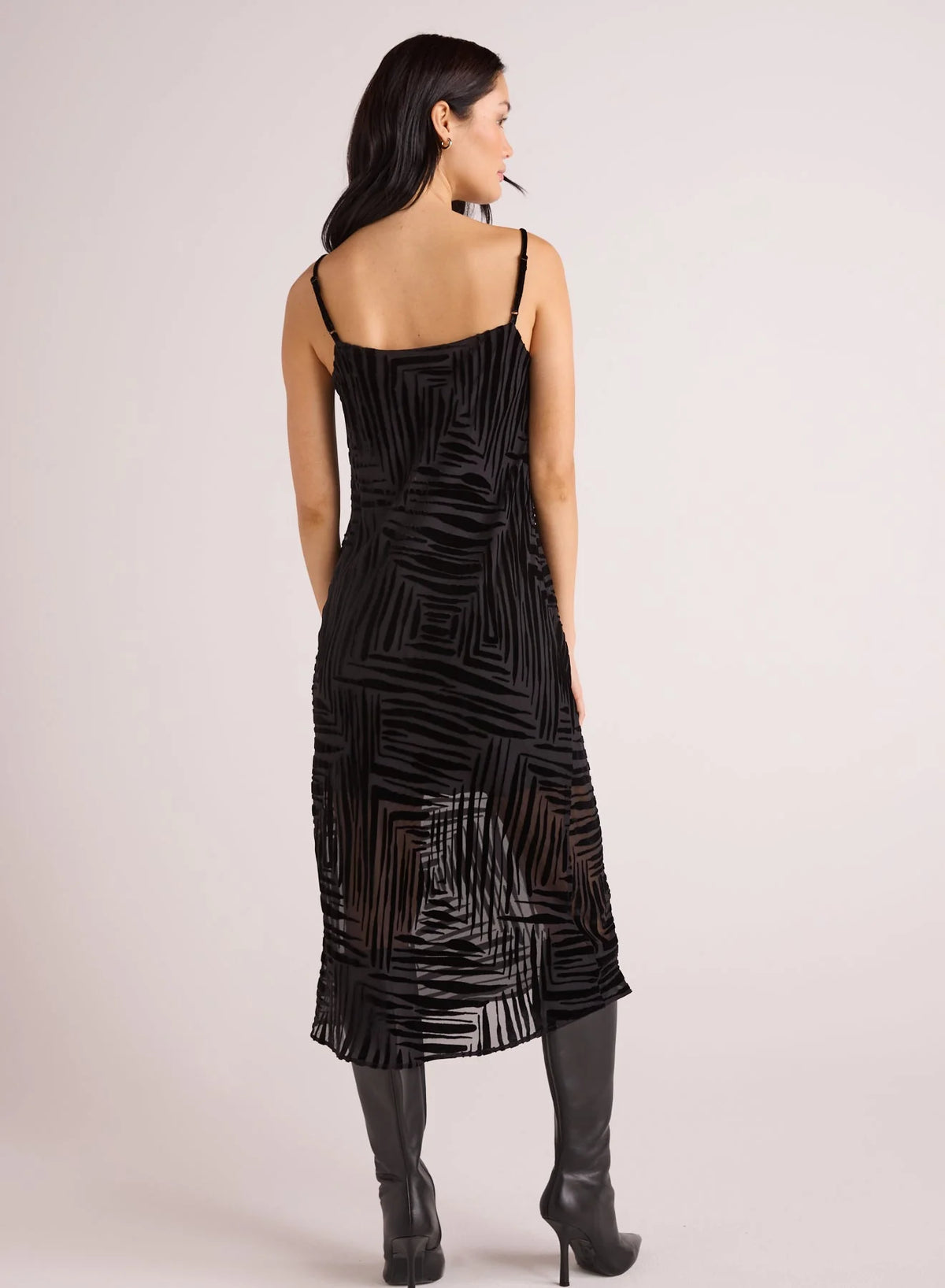 Bias Layered Slip Dress - Black