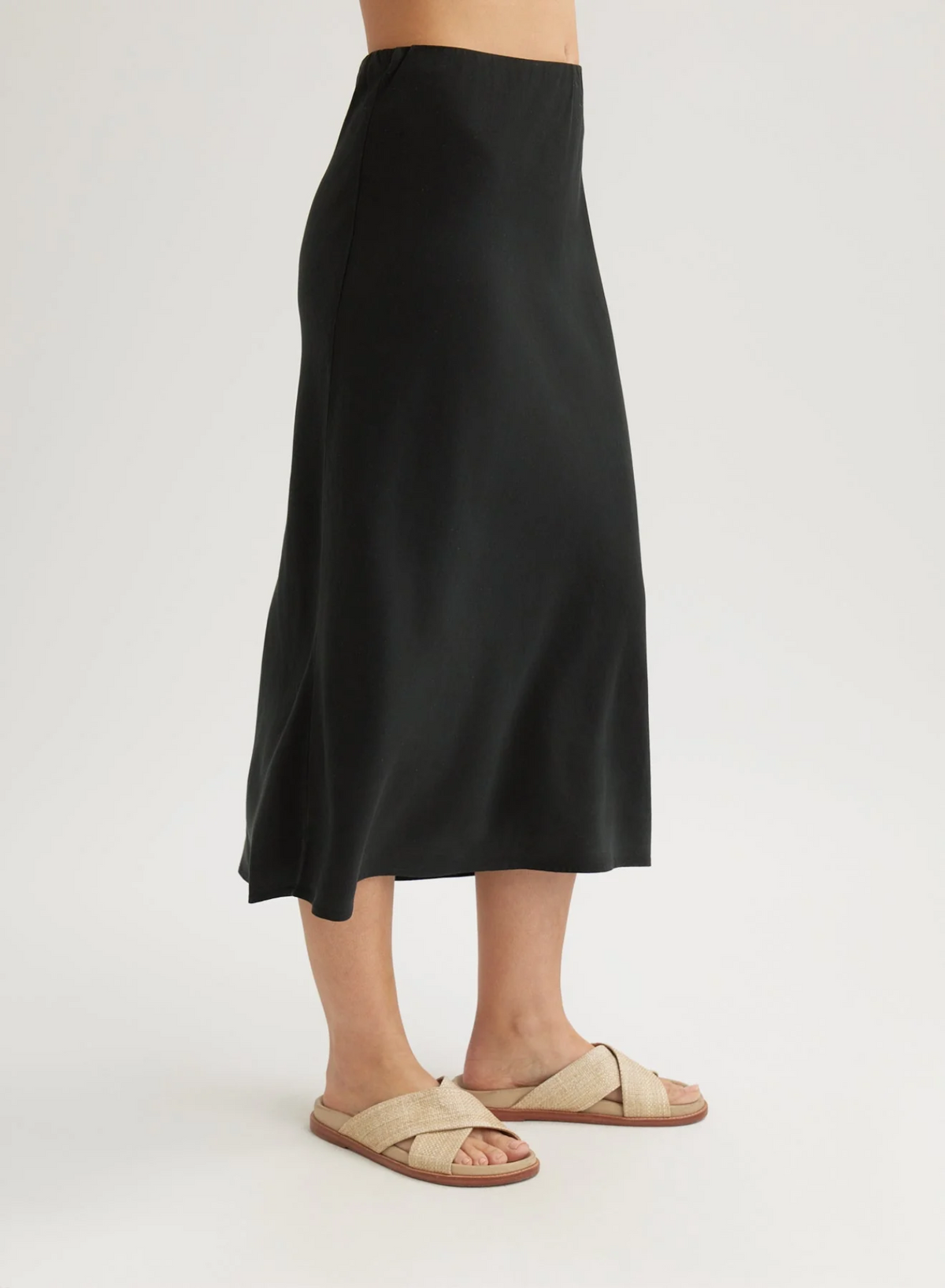 Bias Midi Skirt - Vintage Black