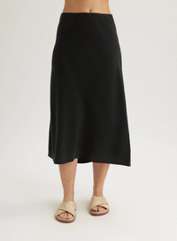 Bias Midi Skirt - Vintage Black