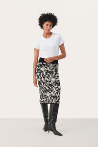 Cenia Skirt - Black Textured Jacquard