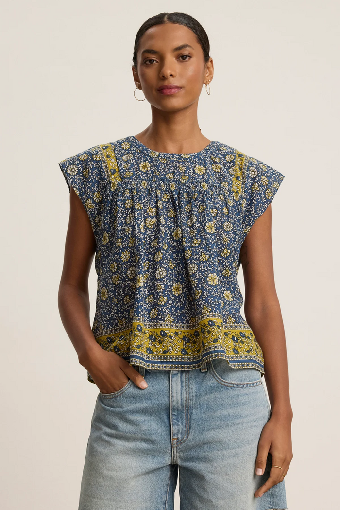 Selene Top - Blue Floral