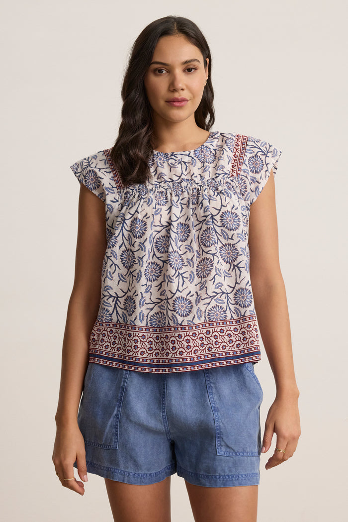 Selene Top - Cream Floral