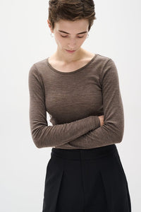 Fang Long Sleeve T-Shirt - Brown Melange