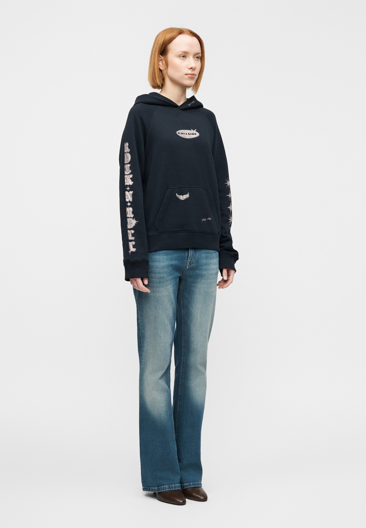 Georgy Mo Multi Heart Strass Sweater - Encre