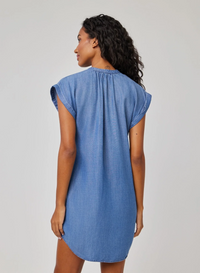 Cap Sleeve Henley Dress - Moonlit Haze Wash