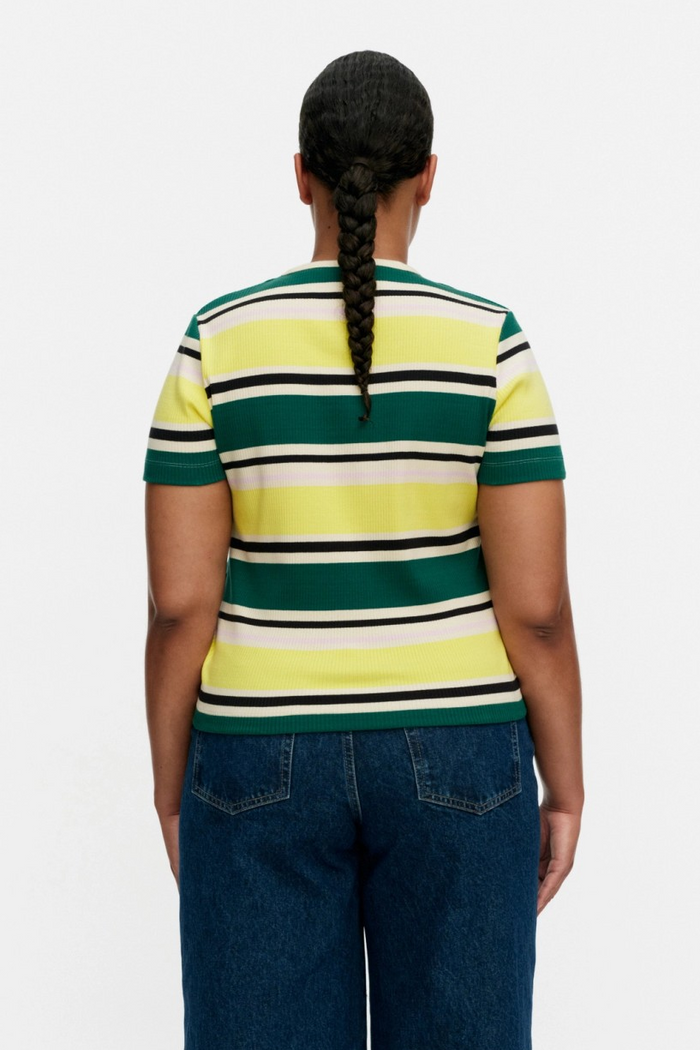 Spurtti Helvi T-Shirt - Dark Green Yellow Black