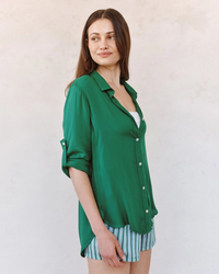 Clean shirt With Roll Sleeve - Palm Green