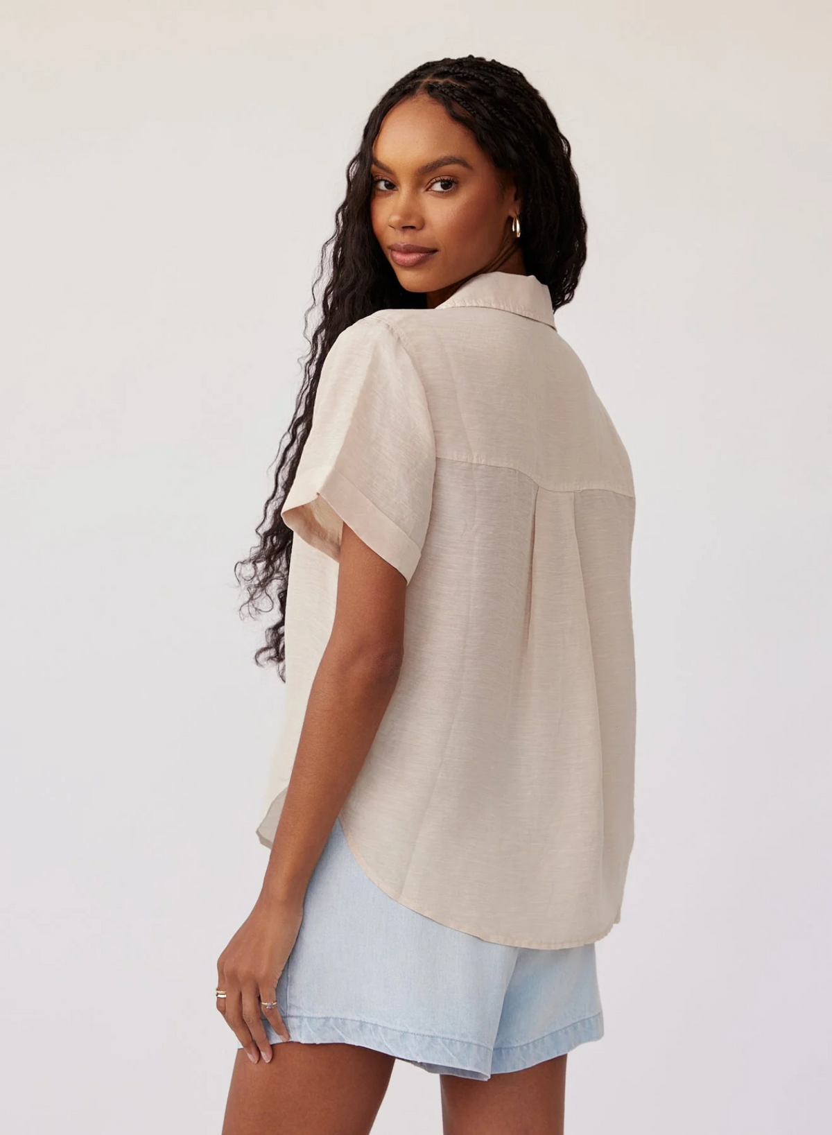 Cuffed Short Sleeve Shirt - Moroccan Sand