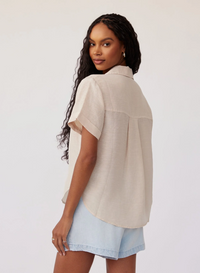 Cuffed Short Sleeve Shirt - Moroccan Sand