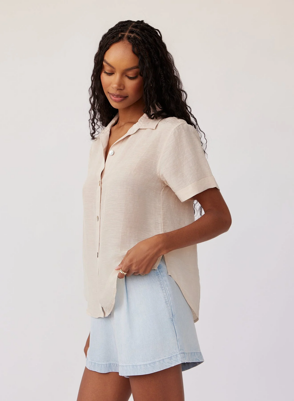 Cuffed Short Sleeve Shirt - Moroccan Sand
