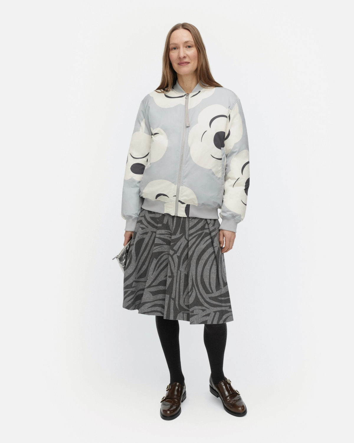 Blossa Tumma Padded Coat - Grey/Off White/Dark Grey