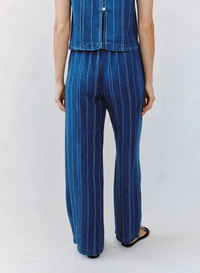 Beach Pant With Back Pockets - Indigo Stripe