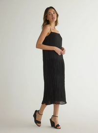 Drop Waist Midi Dress - Black