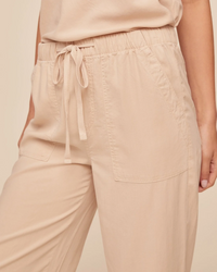 Easy Pocket Wide Leg Crop - Linen Sand