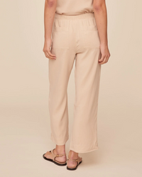 Easy Pocket Wide Leg Crop - Linen Sand