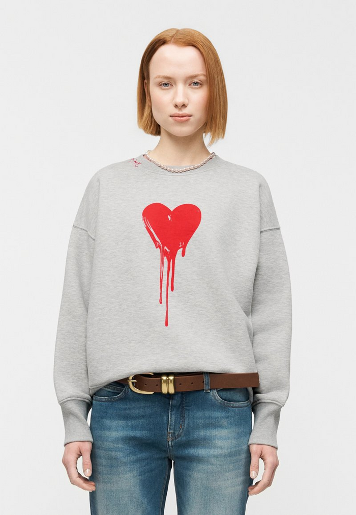Oscar Pmo Flowing Heart Sweater - Gris Chine Clair