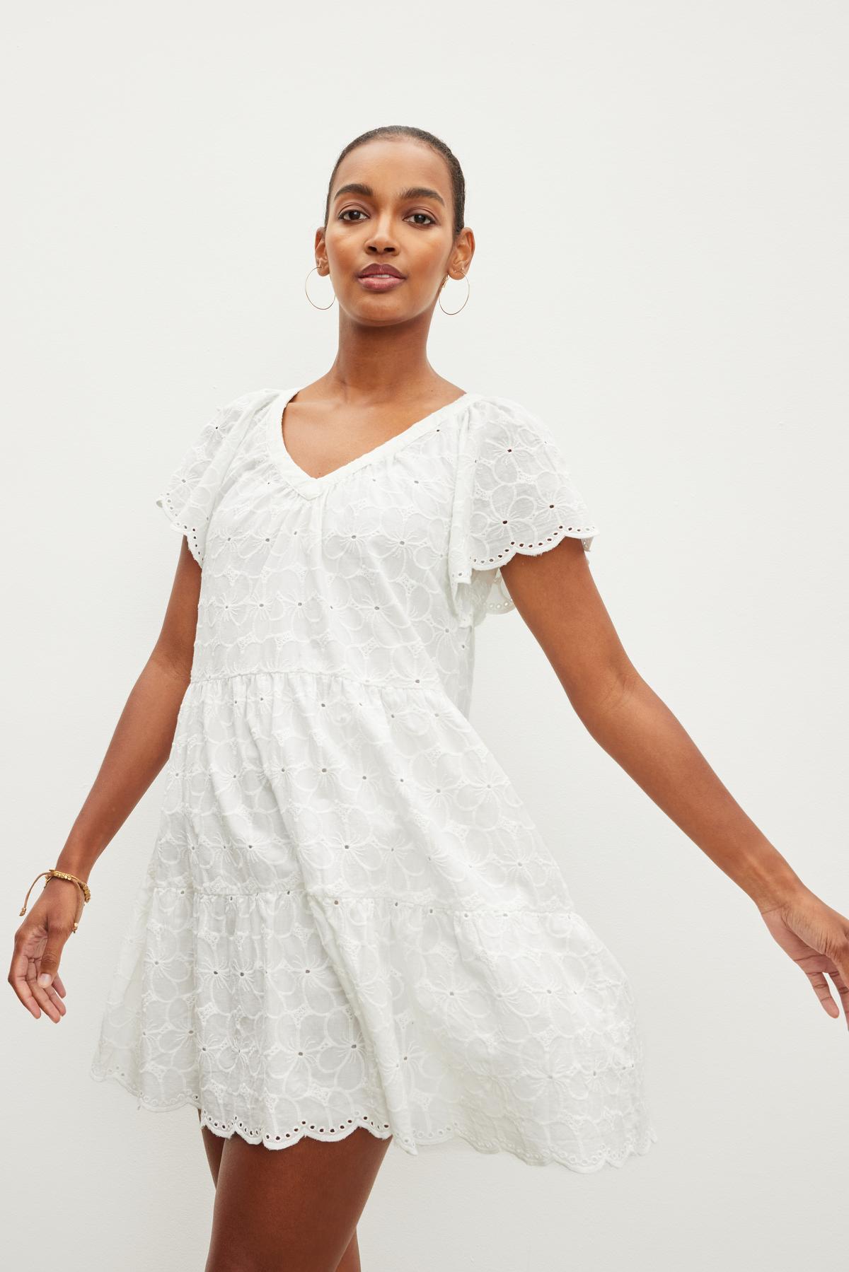 Broderie anglaise dress clearance white