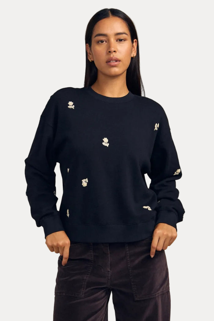 Yoko Sweatshirt - Black Floral