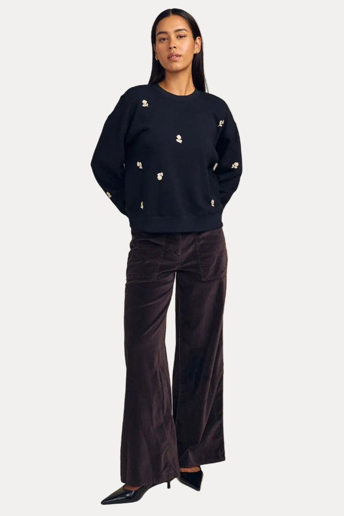 Yoko Sweatshirt - Black Floral