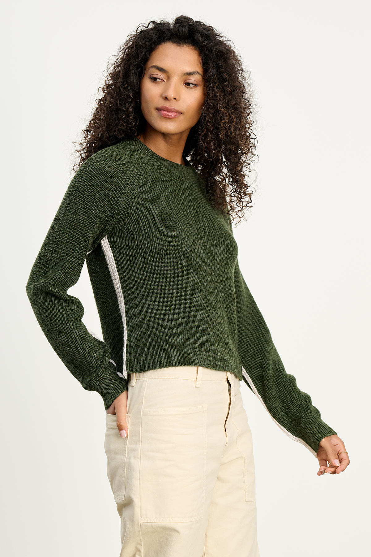 Savannah Sweater - Pine/Light Grey