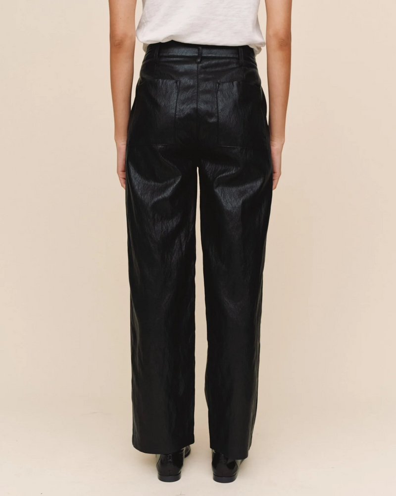 Faux Leather Pant - Black