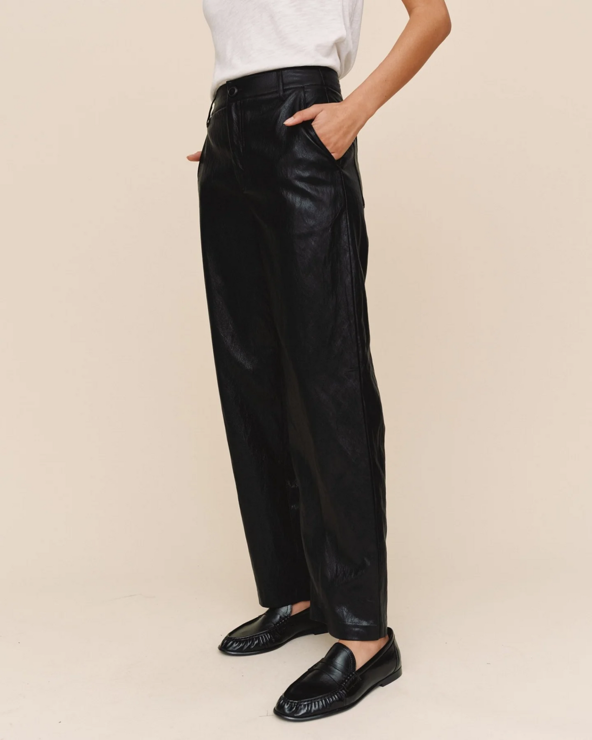 Faux Leather Pant - Black