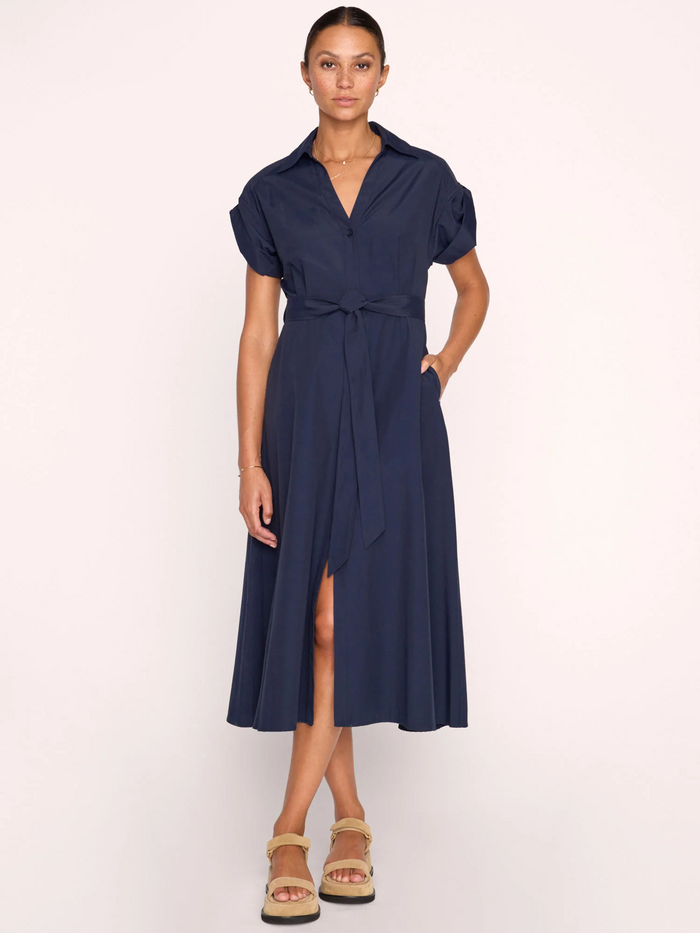 Fia Belted Dress - Navy