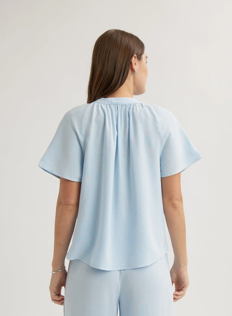 Flowy Short Sleeve Pullover - Clear Water