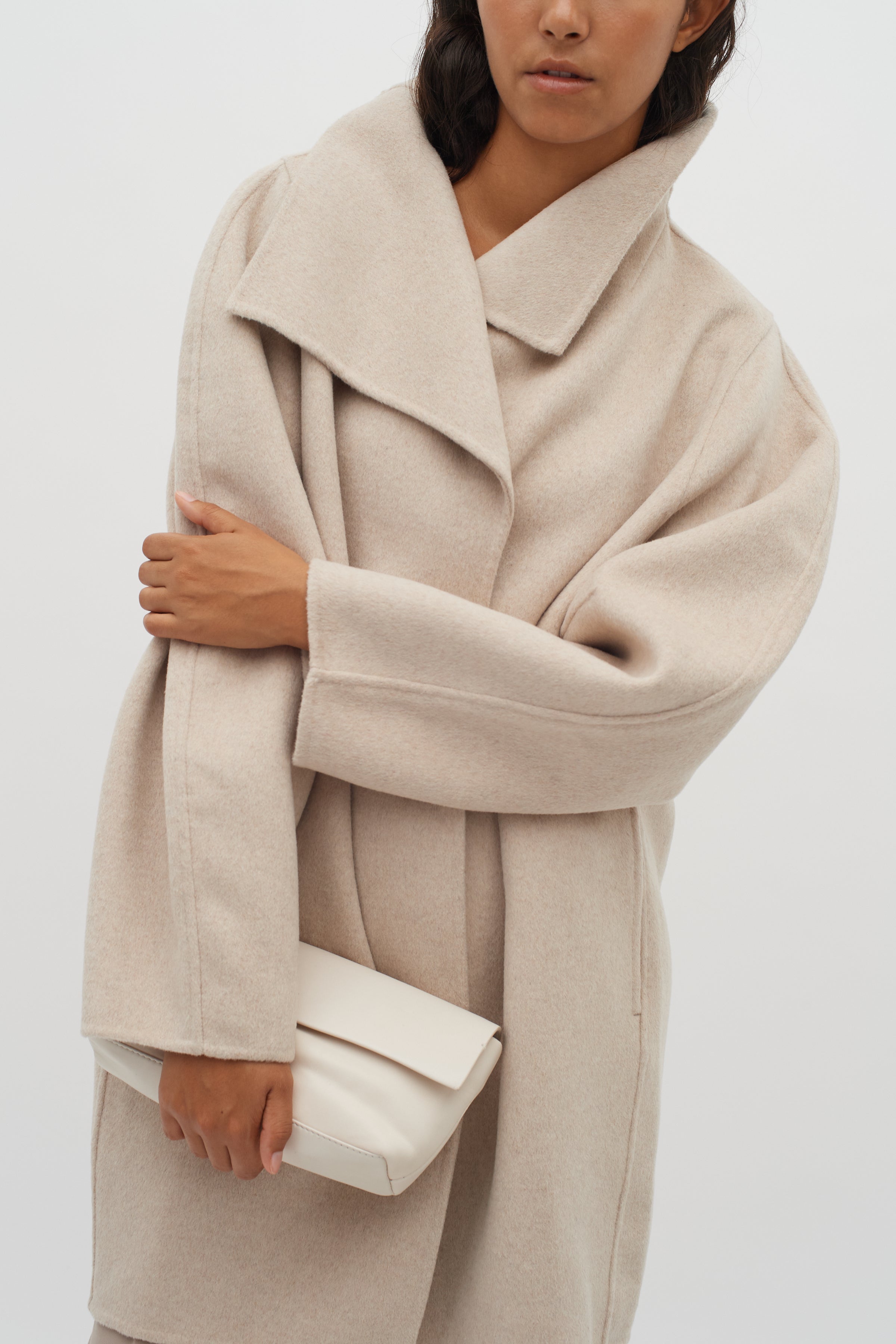 Beige cocoon coat online