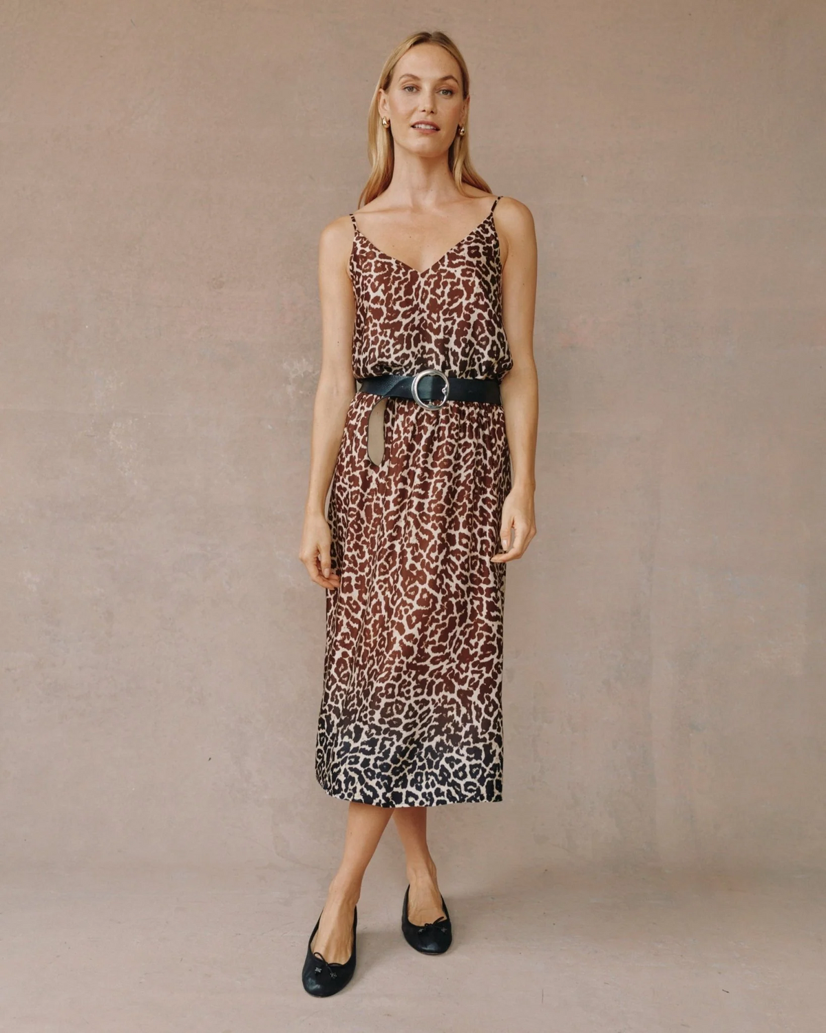 Gathered Skirt - Ombre Leopard Print