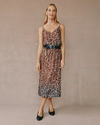 Gathered Skirt - Ombre Leopard Print