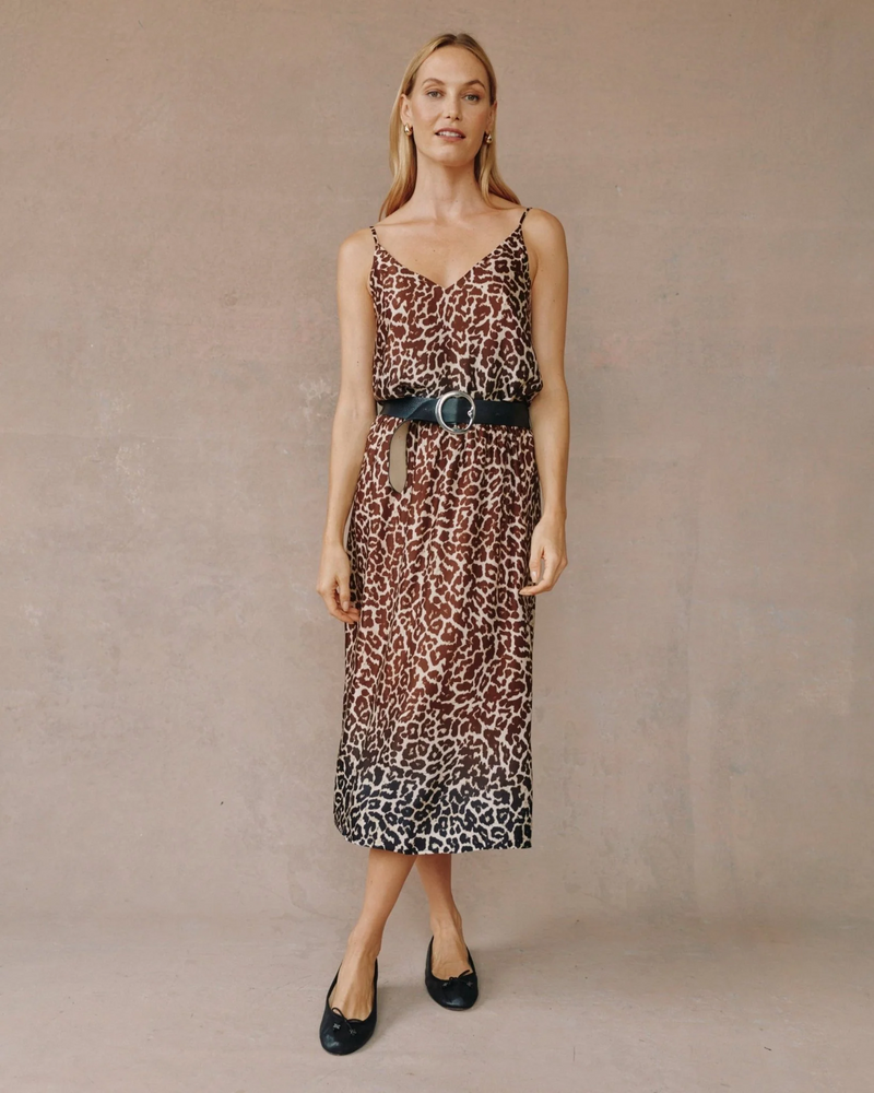 Gathered Skirt - Ombre Leopard Print